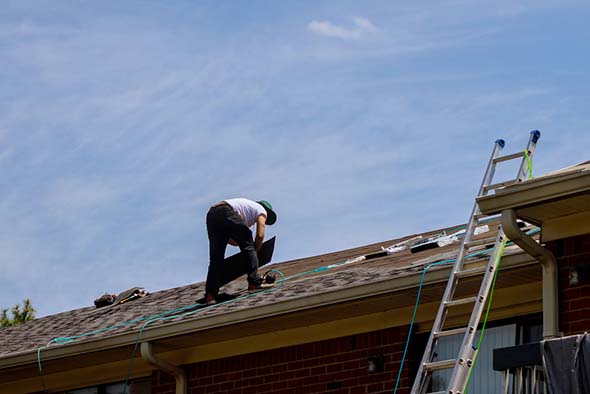 peakbuilders Roof repair in progress on orange county